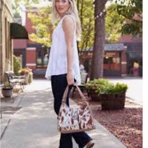 Genuine Leather Calf Hair Myra Bag
